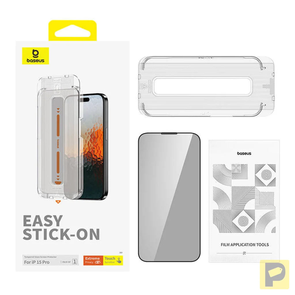 Privacy Protection Tempered Glass Baseus Sapphire iPhone 15 Pro