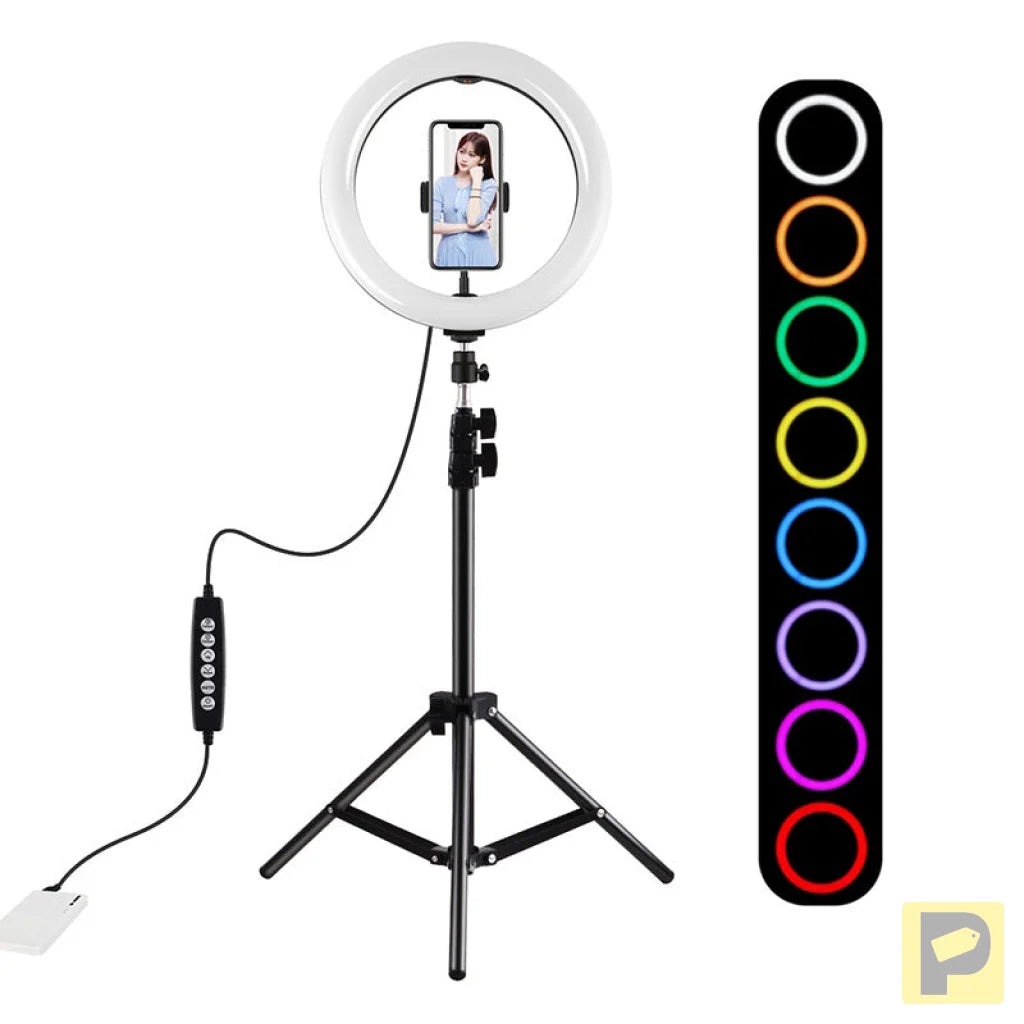 Puluz 1.1m tripod with RGBW LED lighting 26cm vlog / stream / smartphone PKT3044