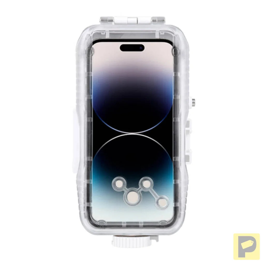 Puluz plastic waterproof case for iPhone 15 Plus/15 Pro Max/14 Plus/14 Pro Max/13 Pro Max/12 Pro Max/11 Pro Max (white)