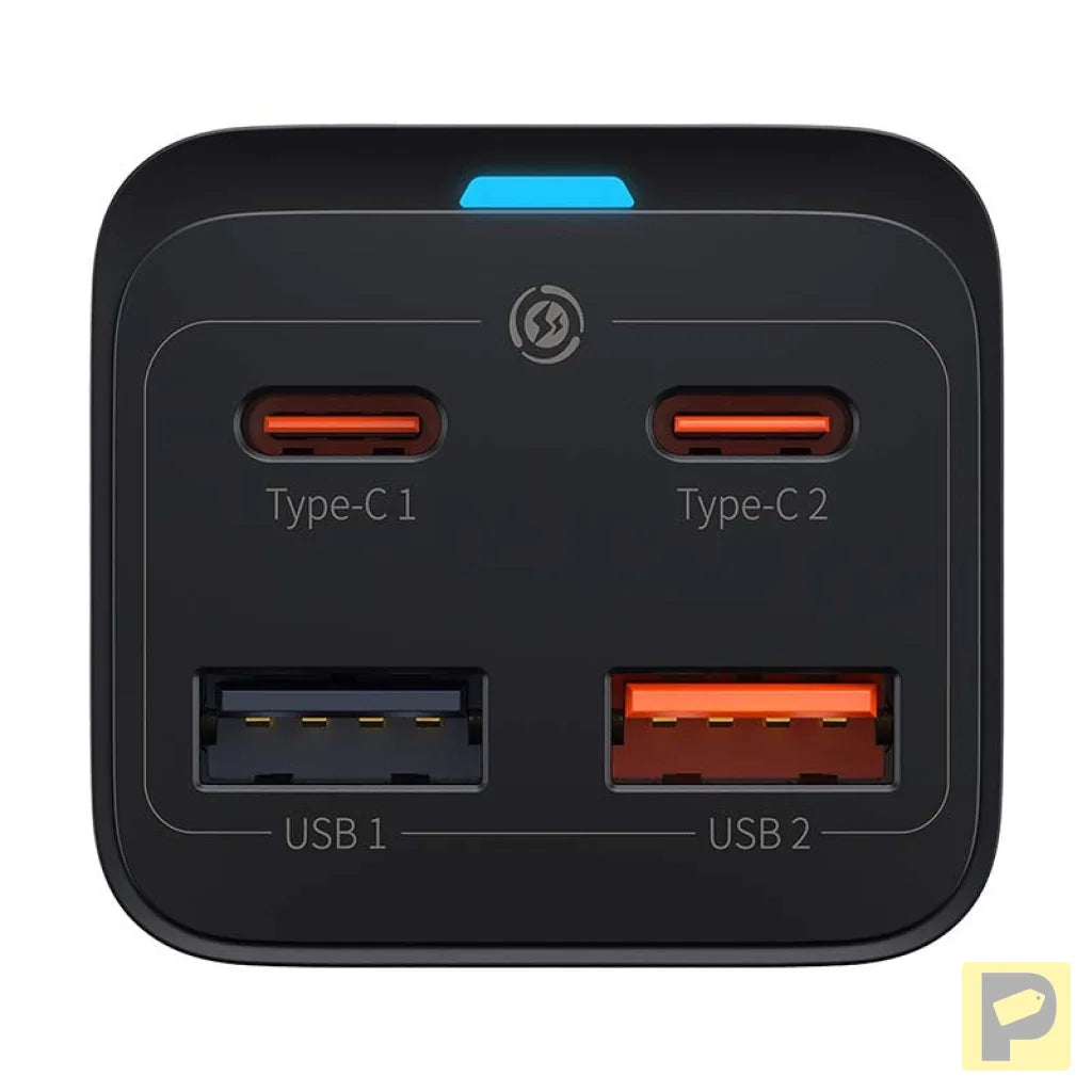 Quick Charger Baseus GaN3 Pro, 2x USB-C, 2x USB, 65W (black)