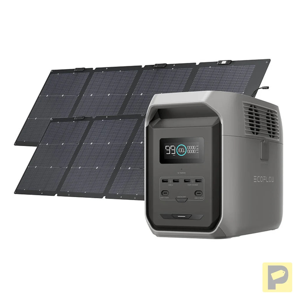 Set: EcoFlow Delta 3 1500 power station 2x 220W photovoltaic panel.