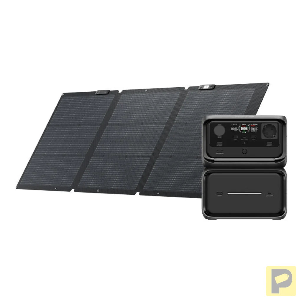 Set: EcoFlow River 3 Max Plus power station 160W photovoltaic panel.