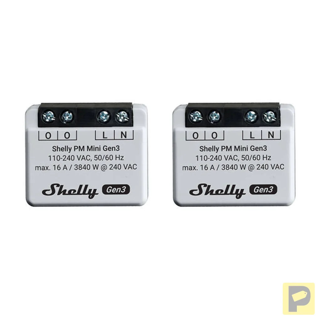 Shelly PM Mini Gen3 Set of 2 Controllers, WiFi/Bluetooth