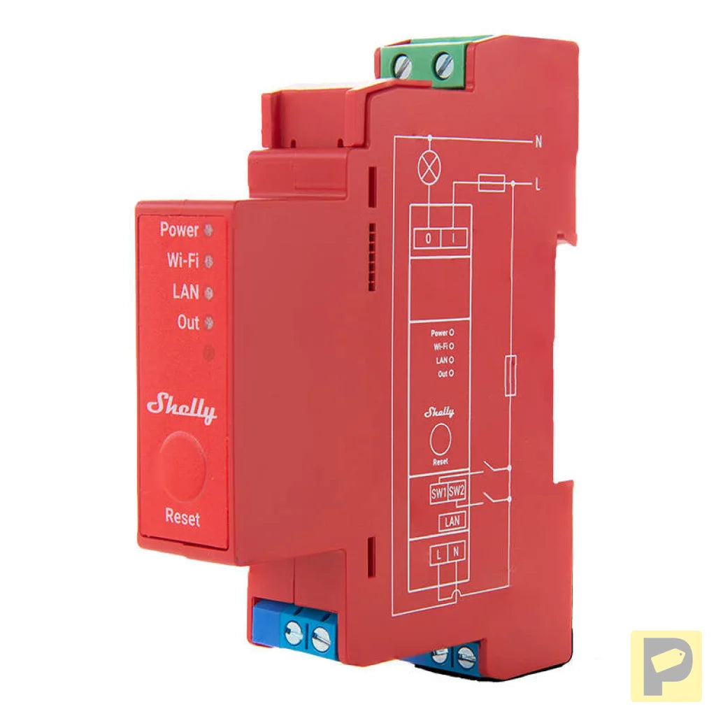 Shelly Pro 1PM DIN Rail Switch with Power measurement, 1 channel, WiFi/LAN