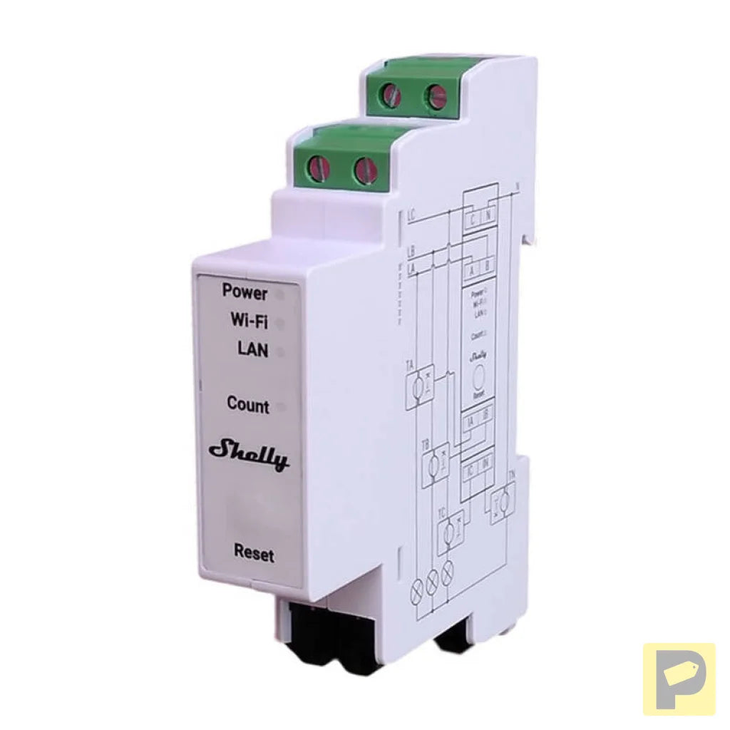 Shelly PRO 3EM 400A 2-Phase Energy Meter, WiFi/Bluetooth