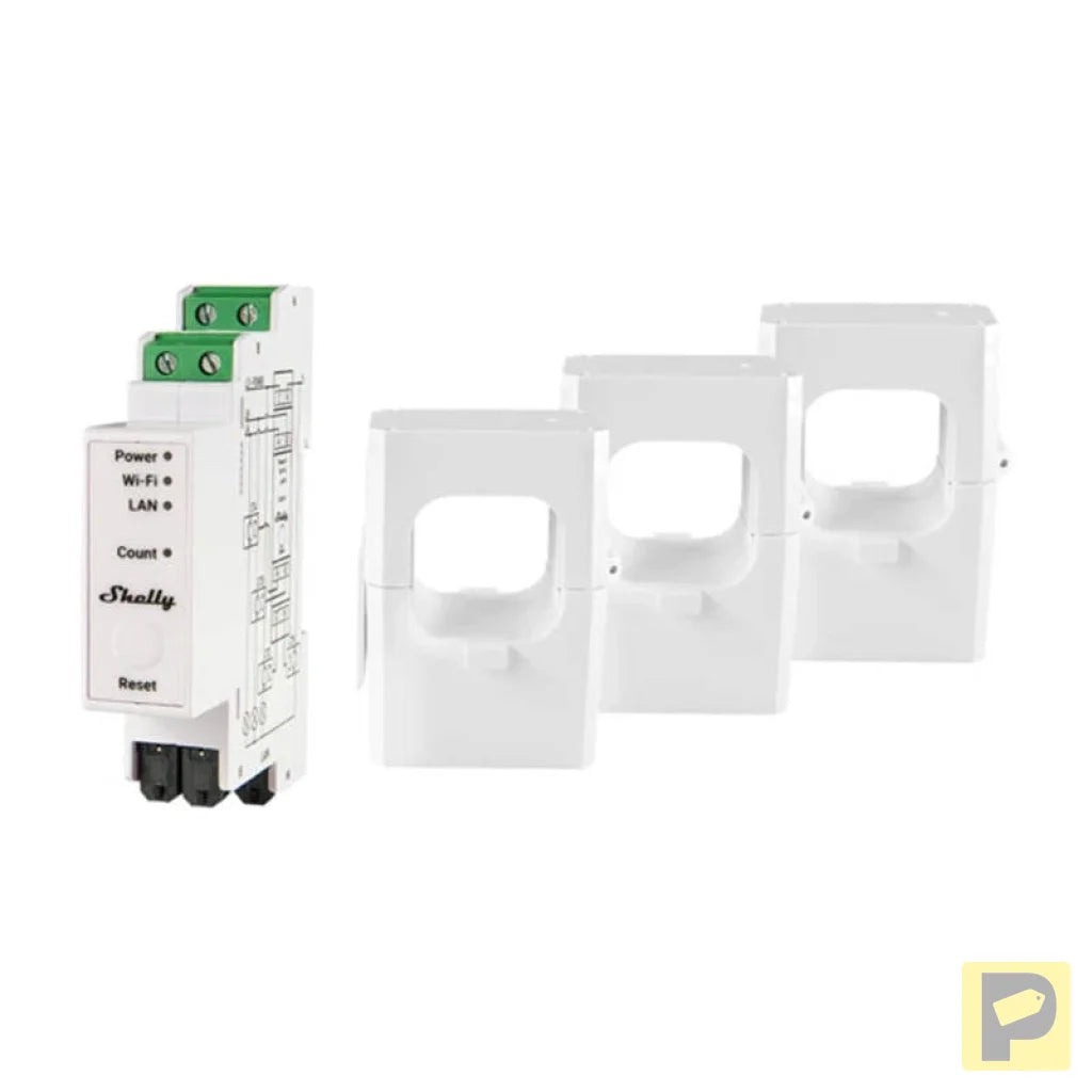 Shelly PRO 3EM 400A 2-Phase Energy Meter, WiFi/Bluetooth