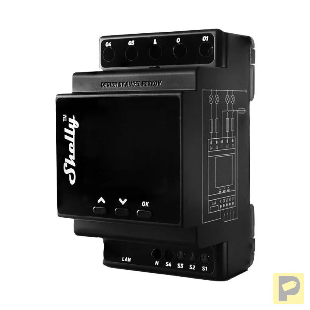 Shelly Pro 4PM DIN Rail 4-channel Relay, WiFi (Power measurement)