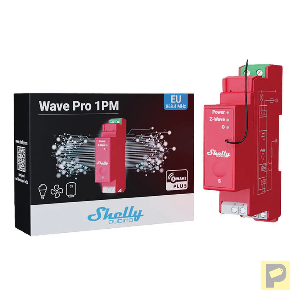Shelly Qubino Pro 1PM DIN rail Relay, 1-channel, Z-Wave (Power measurement)