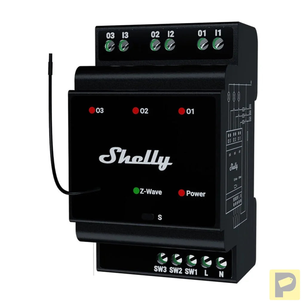 Shelly Qubino Wave Pro 3 Z-Wave 3 channel DIN rail relay