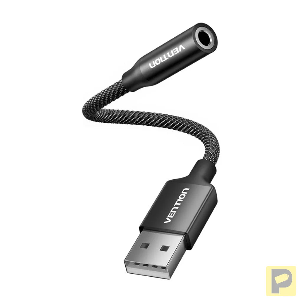 Single-port USB external sound card Vention Gome 0.25m (black)