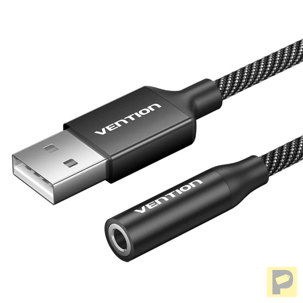 Single-port USB external sound card Vention Gome 1m (black)