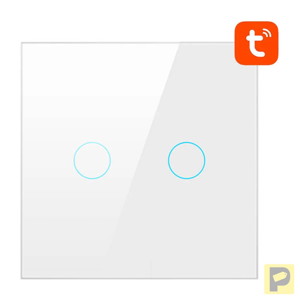 Smart Light Switch WiFi Avatto TS02-EU-W2 2 Way TUYA (white)