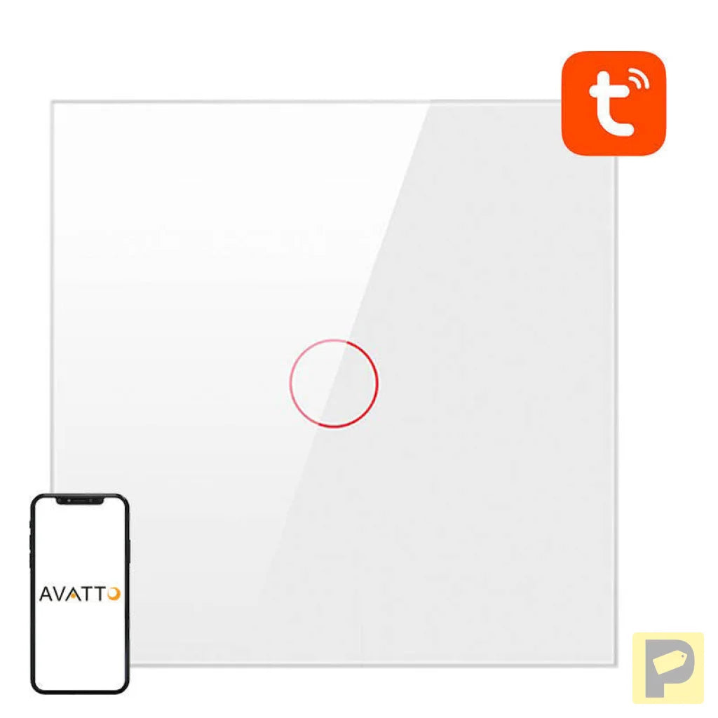 Smart Light Switch ZigBee Avatto LZTS02-EU-W1 1 Way No Neutral TUYA (white)