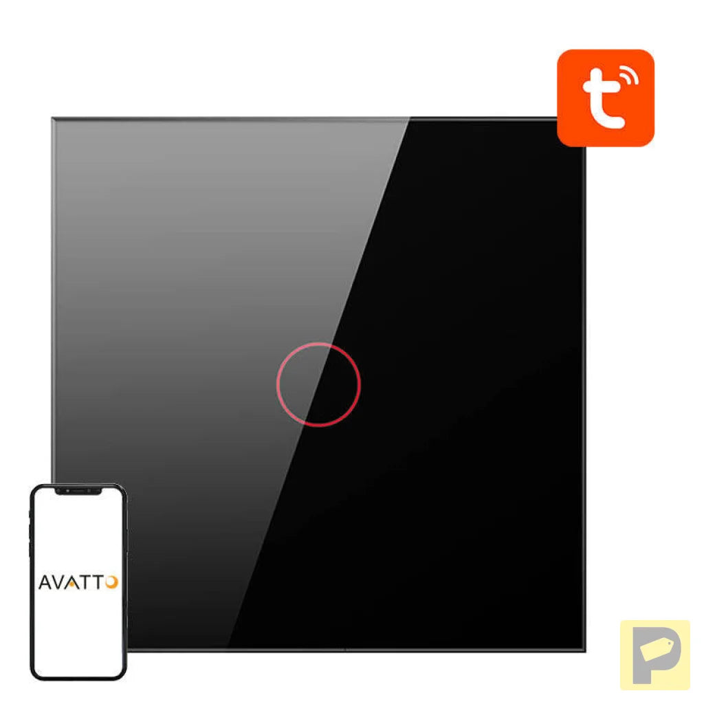 Smart Light Switch ZigBee Avatto ZTS02-EU-B1 1 Way TUYA (black)