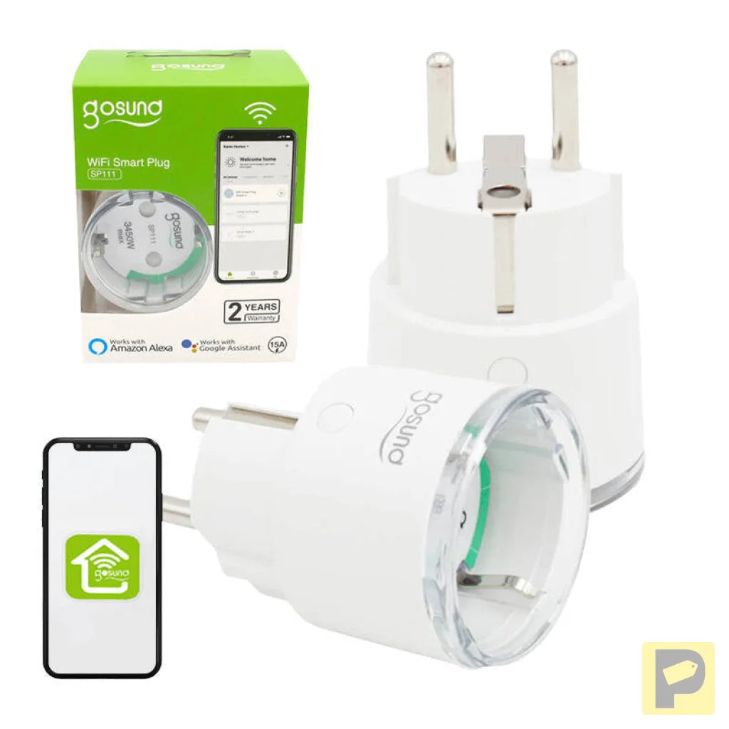 Smart plug WiFi Gosund SP111 3680W 16A, Tuya 2-pack