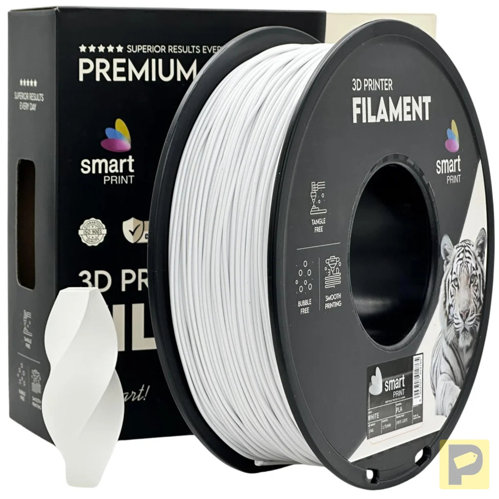 Smart Print PLA is easy to use, great for beginners. It prints smoothly with strong layer adhesion and minimal warping. Special inhibitors boost durability and color, making it ideal for everyday prints.