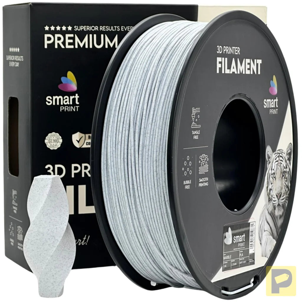 Smart Print PLA is easy to use, great for beginners. It prints smoothly with strong layer adhesion and minimal warping. Special inhibitors boost durability and color, making it ideal for everyday prints.
