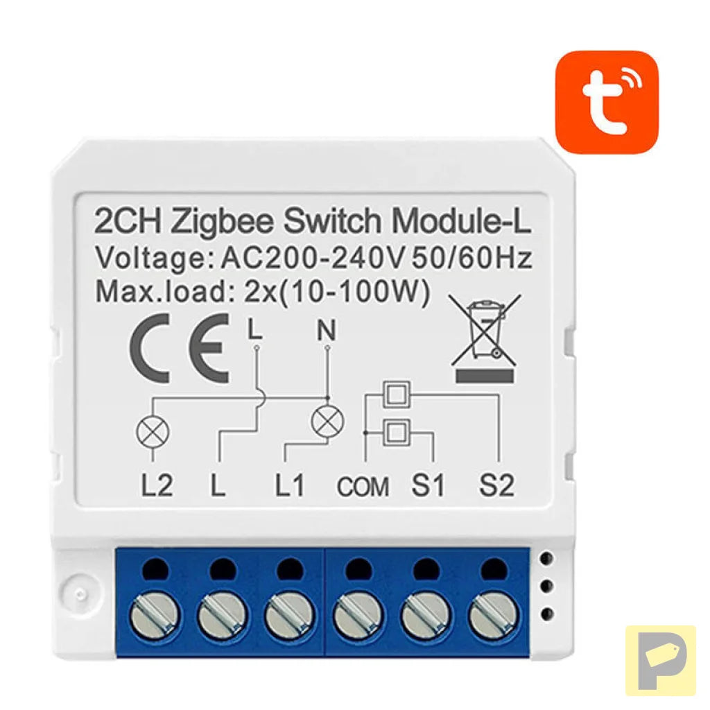 Smart Switch Module ZigBee Avatto LZWSM16-W2 No Neutral TUYA