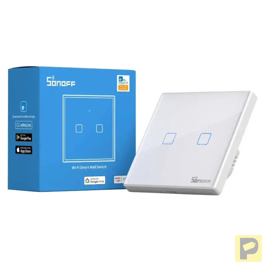Smart Switch WiFi + RF 433 Sonoff T2 EU TX (2-channel) updated