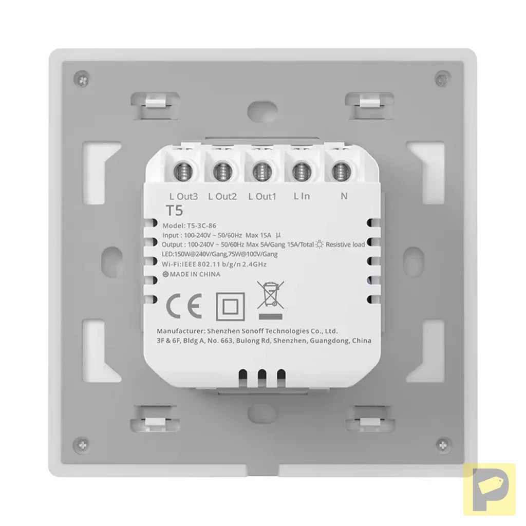 Smart WiFi Touch Wall Switch Sonoff TX T5 2C (2-channel)