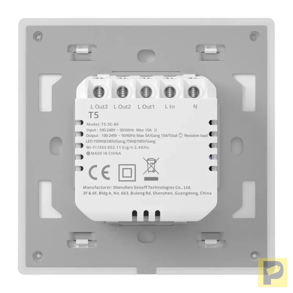 Smart WiFi Touch Wall Switch Sonoff TX T5 3C (3-channel)