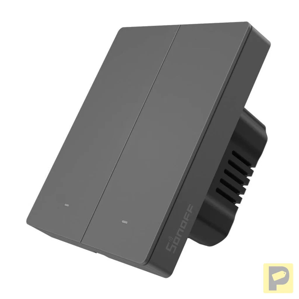 Smart WiFi wall switch SONOFF M5-2C-80 (2-channel, for frame, graphite)