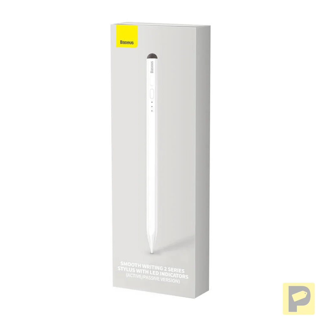 Smooth Writing Stylus with LED Indicators (Active+Passive) White