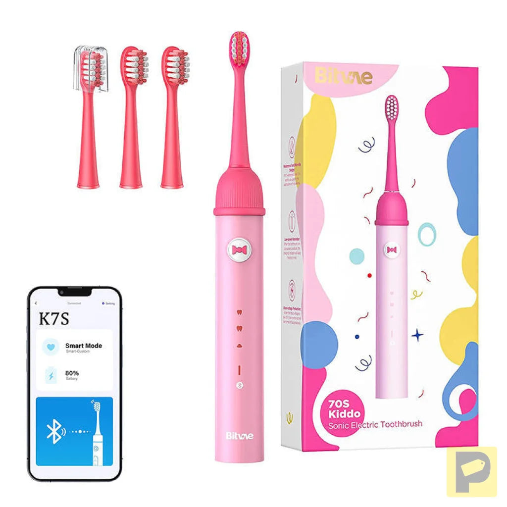 Sonic toothbrush for kids with app and tip set Bitvae K7S (pink)