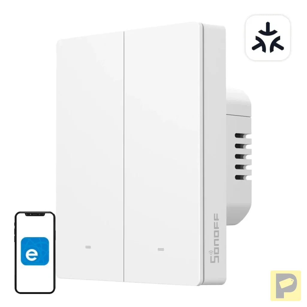 SONOFF M5-2C-80W WiFi Matter smart wall switch (2-channel, for frame)