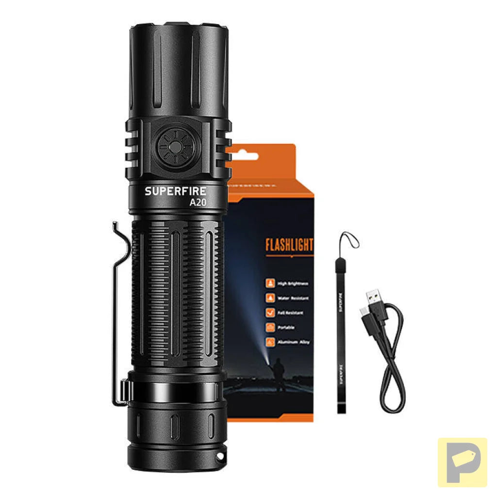 Superfire A20 flashlight, 1700 lm, 300 m, 5 modes