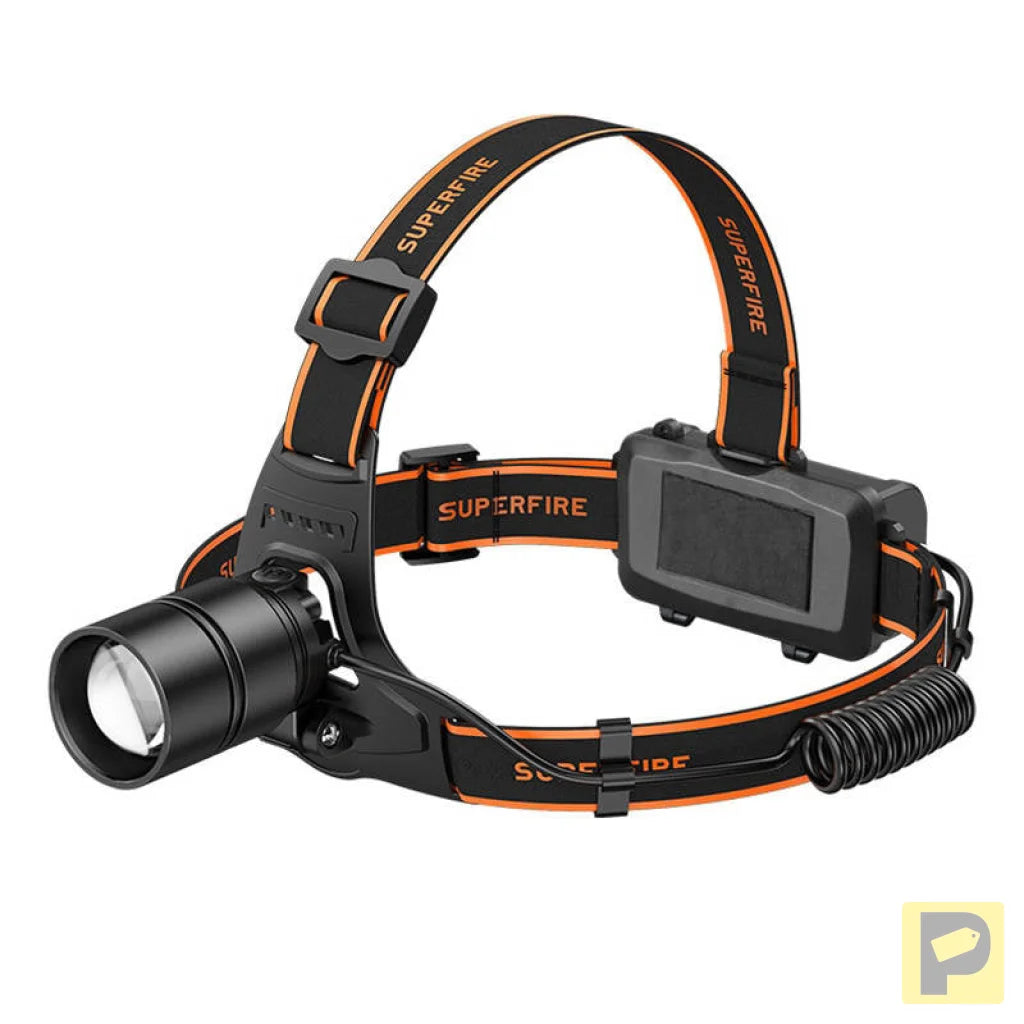 Superfire HL71 headlamp flashlight, 500 lm, USB, 5 modes