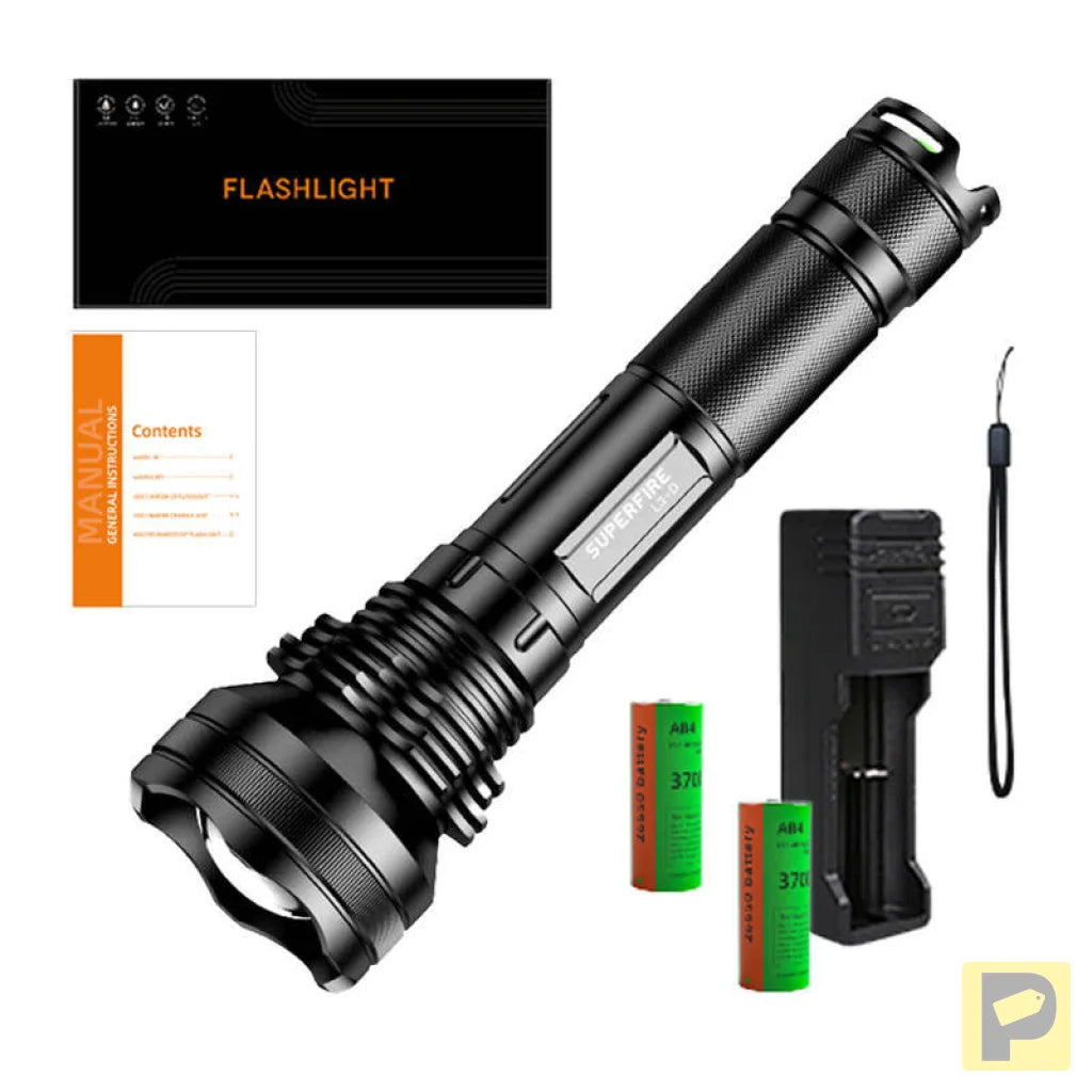 Superfire L3-D flashlight, 2700 lm, USB, 400 m, 5 modes