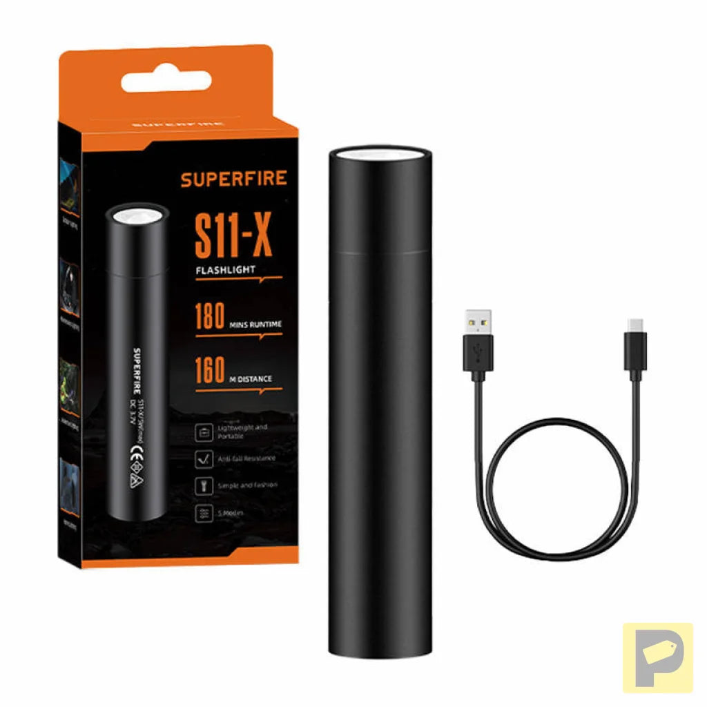 Superfire S11-X flashlight, 700 lm, USB, 5 modes