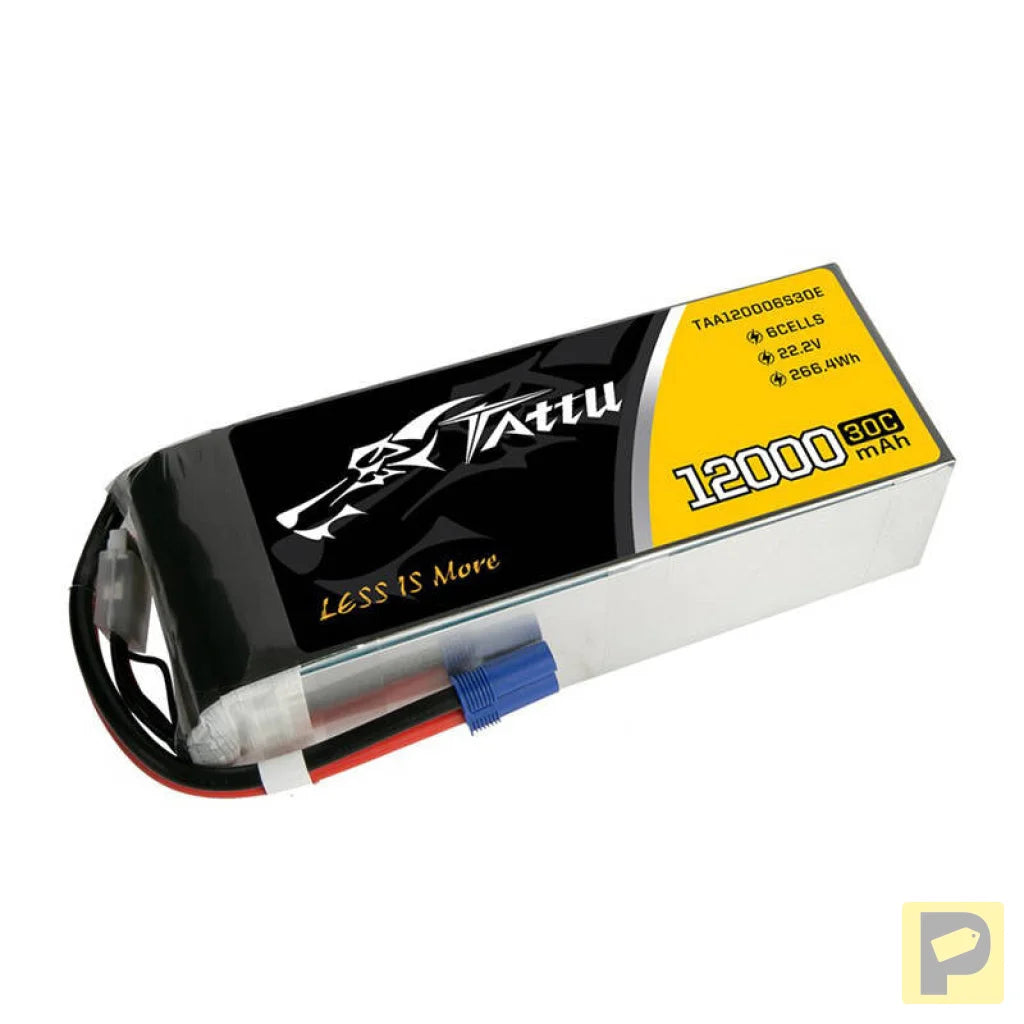 Tattu 12000mAh 22.2V 30C 6S1P UAV Lipo Battery Pack with EC5 plug