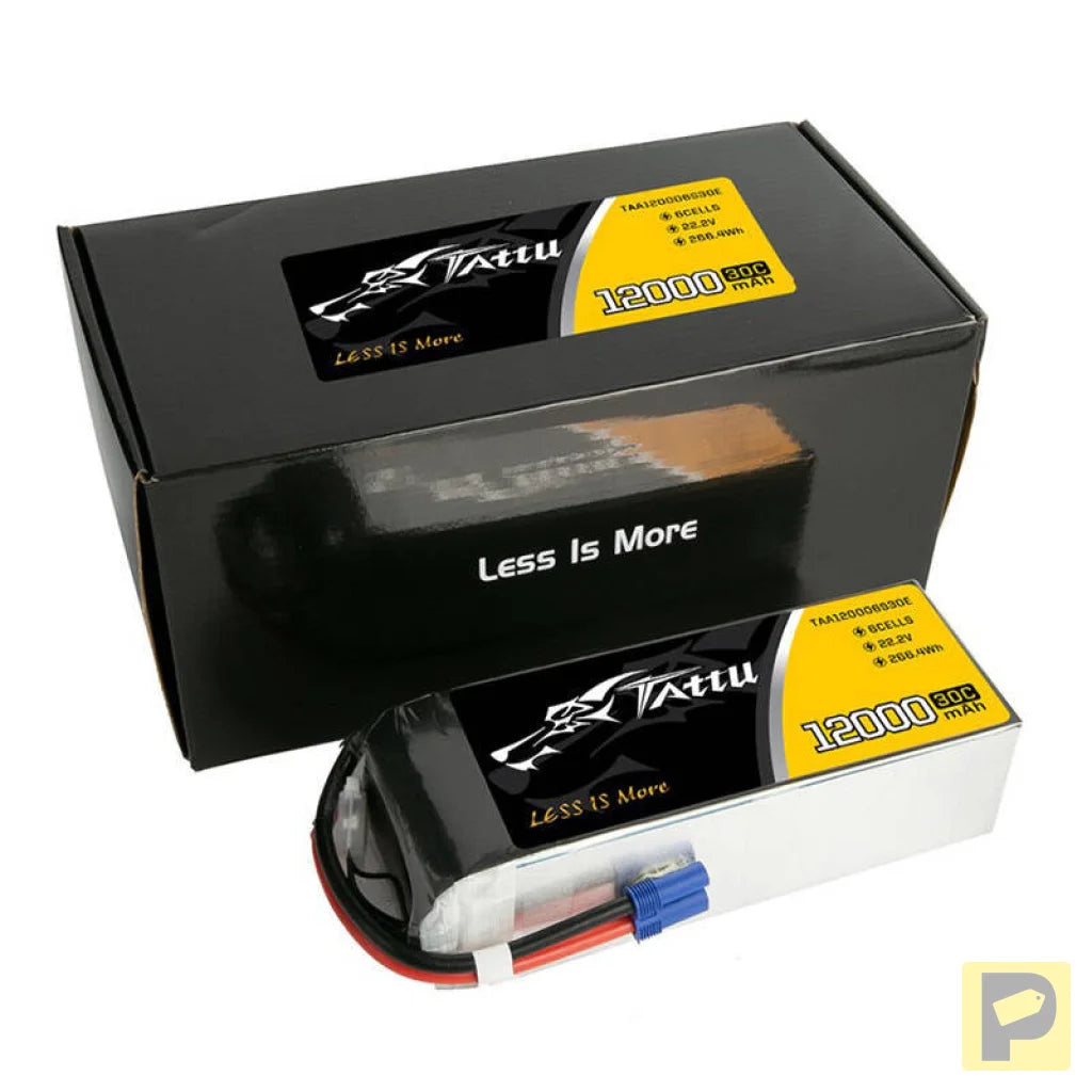 Tattu 12000mAh 22.2V 30C 6S1P UAV Lipo Battery Pack with EC5 plug