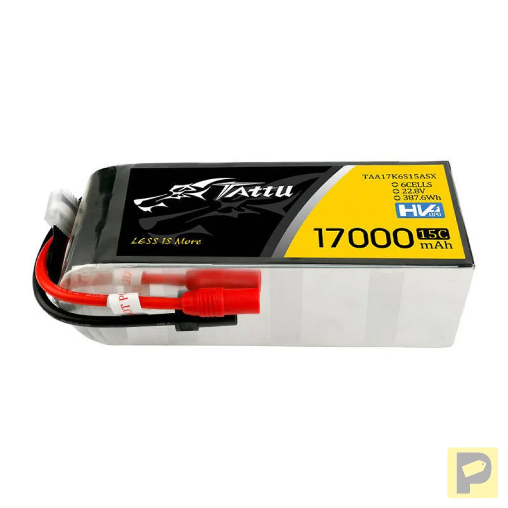 Tattu 17000mAh 22.8V 15C 6S1P Lipo Battery with AS150+XT150 Plug