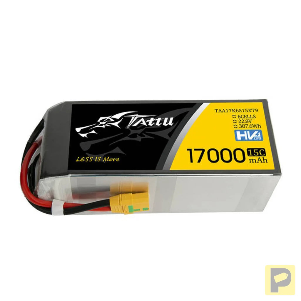 Tattu 17000mAh 22.8V 15C 6S1P Lipo Battery with XT90-S(anti-spark) Plug