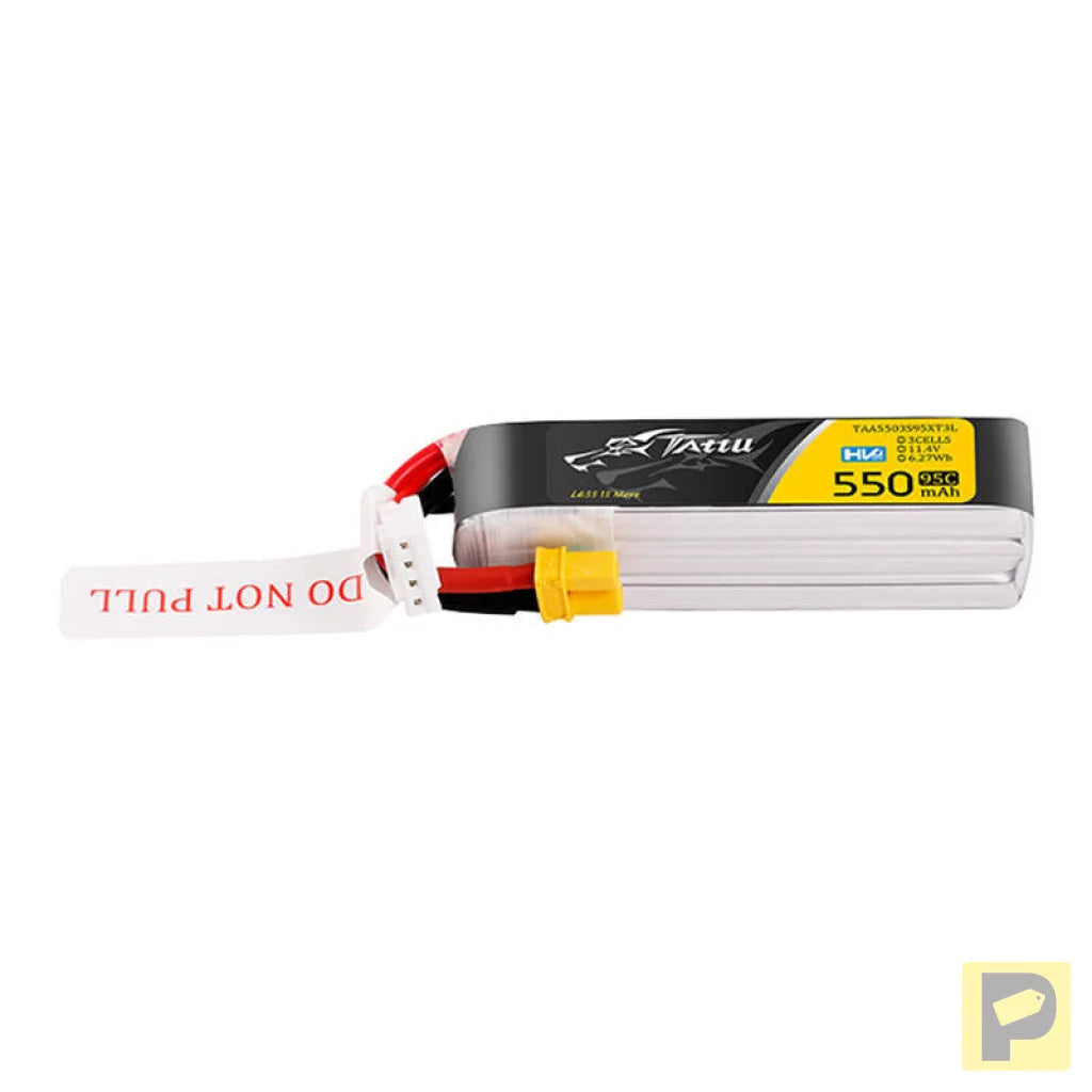 Tattu 3s 550mAh 95C 11.4V HV Lipo Battery with XT30 Plug Long-Pack Connector