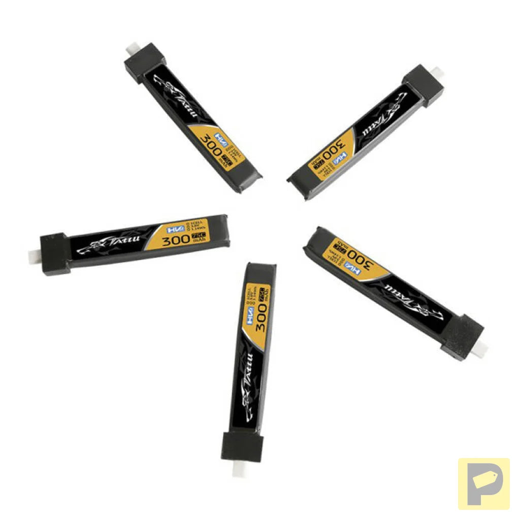 Tattu LiPo 300mAh 3.8V 75C 1S1P HV BT2.0.5 battery (5pcs)