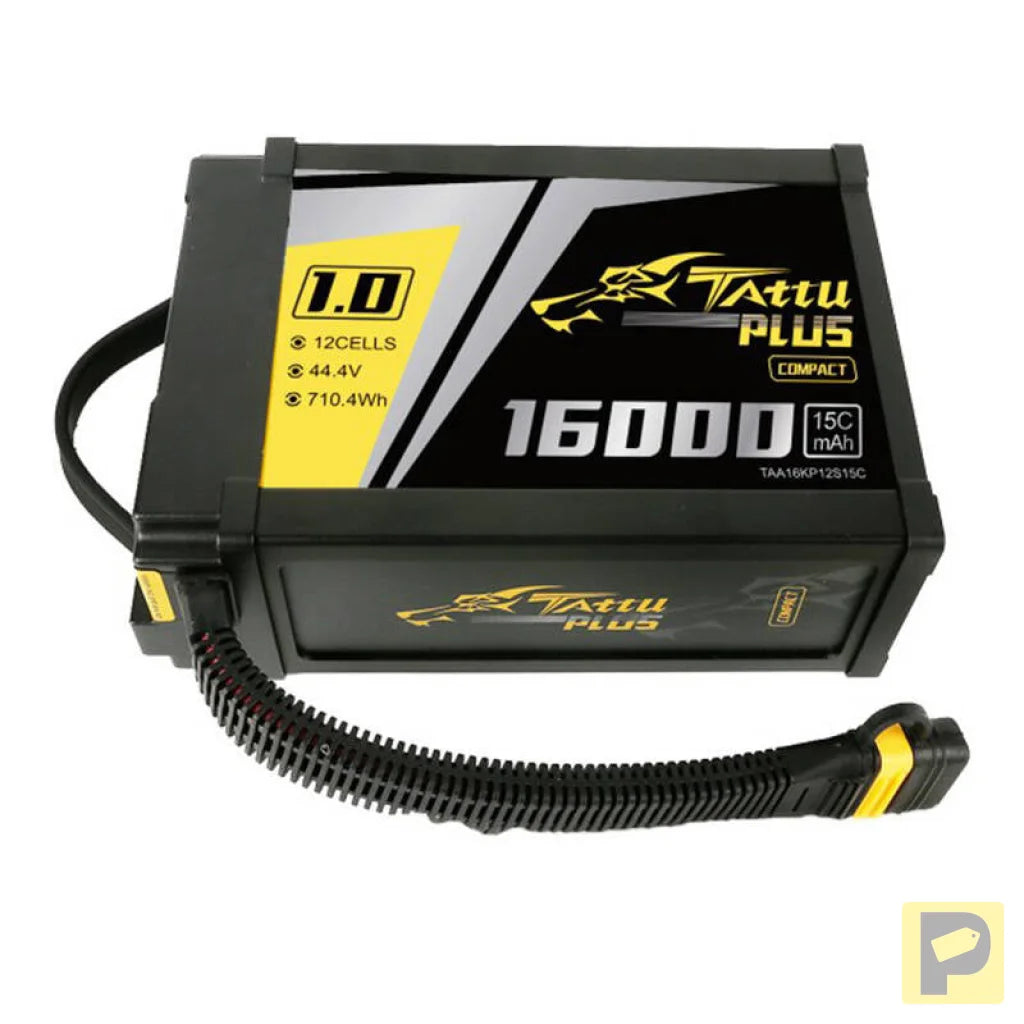 Tattu Plus 1.0 Compact version 16000mAh 12S 15C 44.4V Lipo battery pack with AS150U Plug