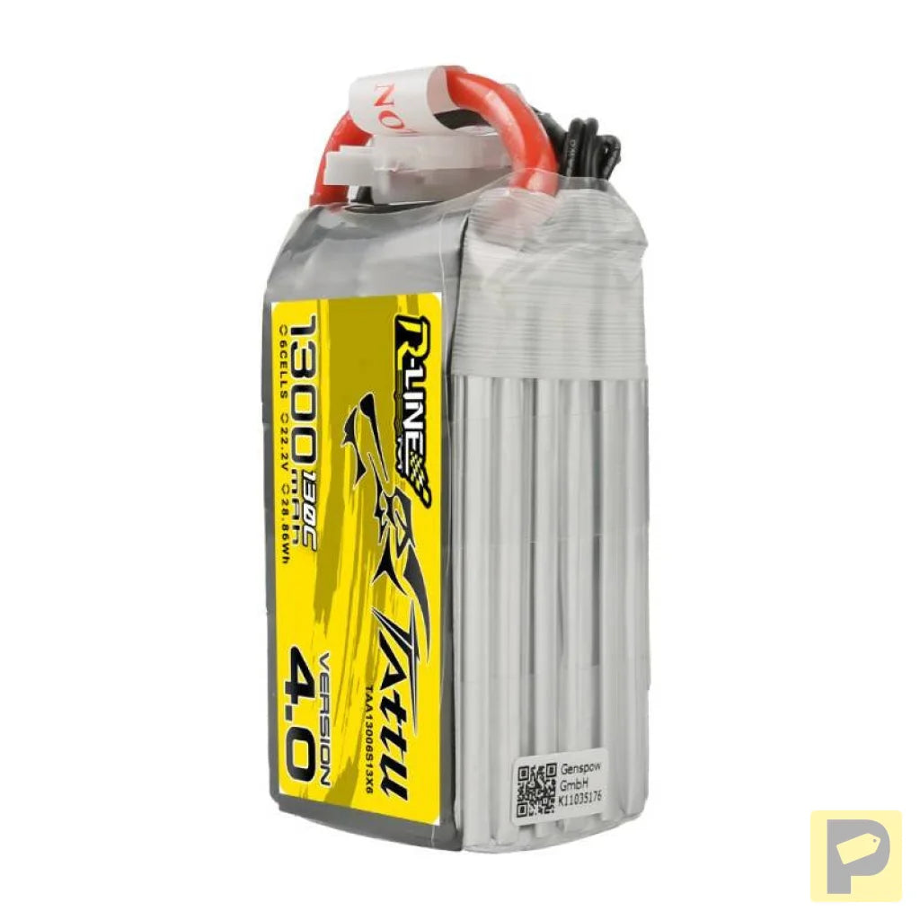 Tattu R-Line 4.0 1300mAh 22.2V 130C 6S1P XT60 Battery