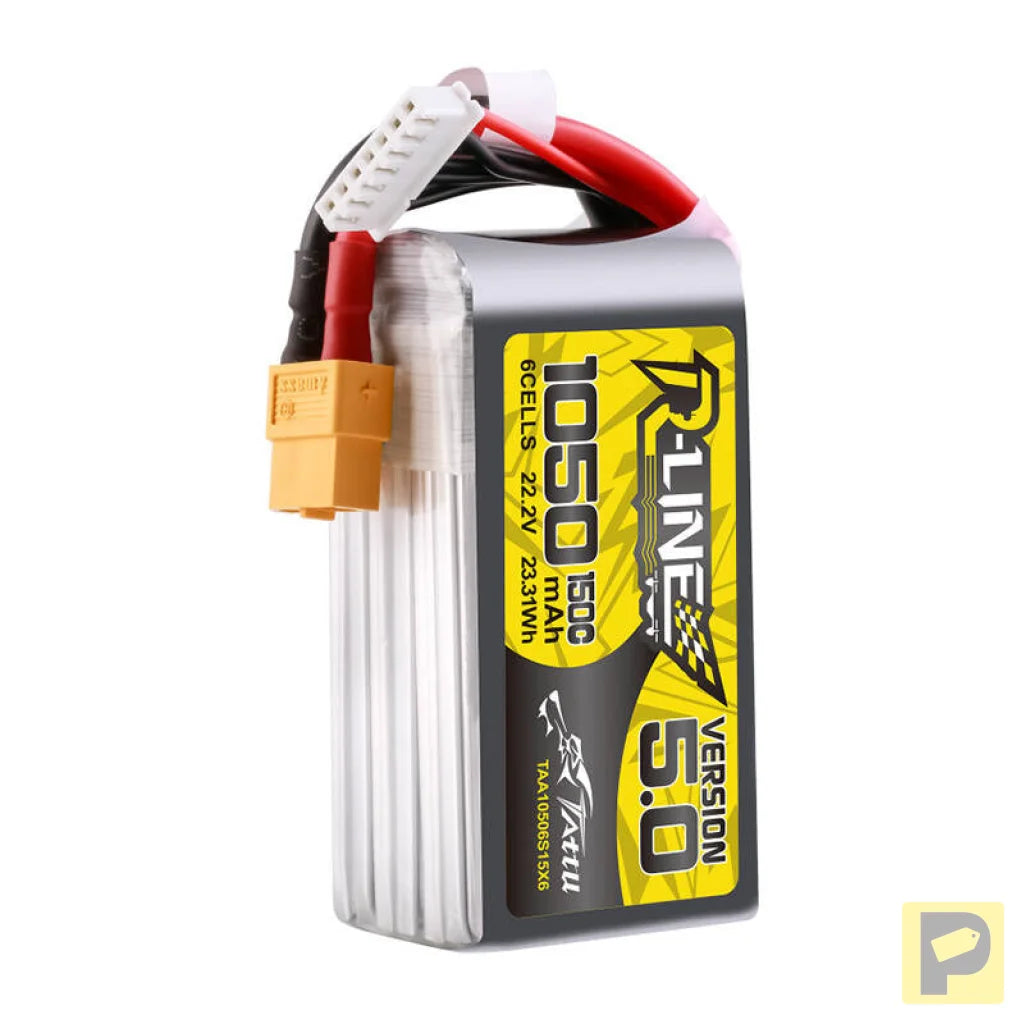 Tattu R-Line 5.0 1050mAh 22.2V 6S 150C XT60 Plug Battery