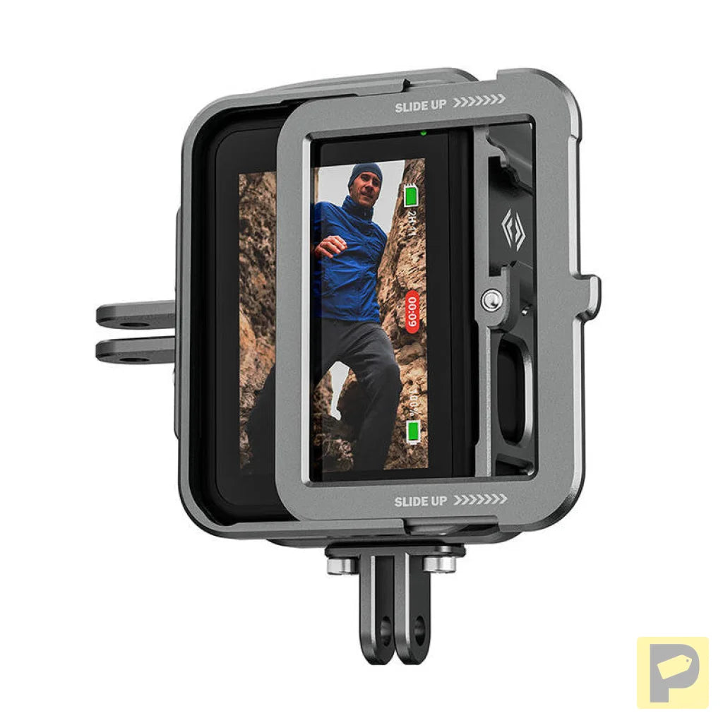 TELESIN Aluminum cage for GoPro Hero 12/11/10/9 +vertical adapter