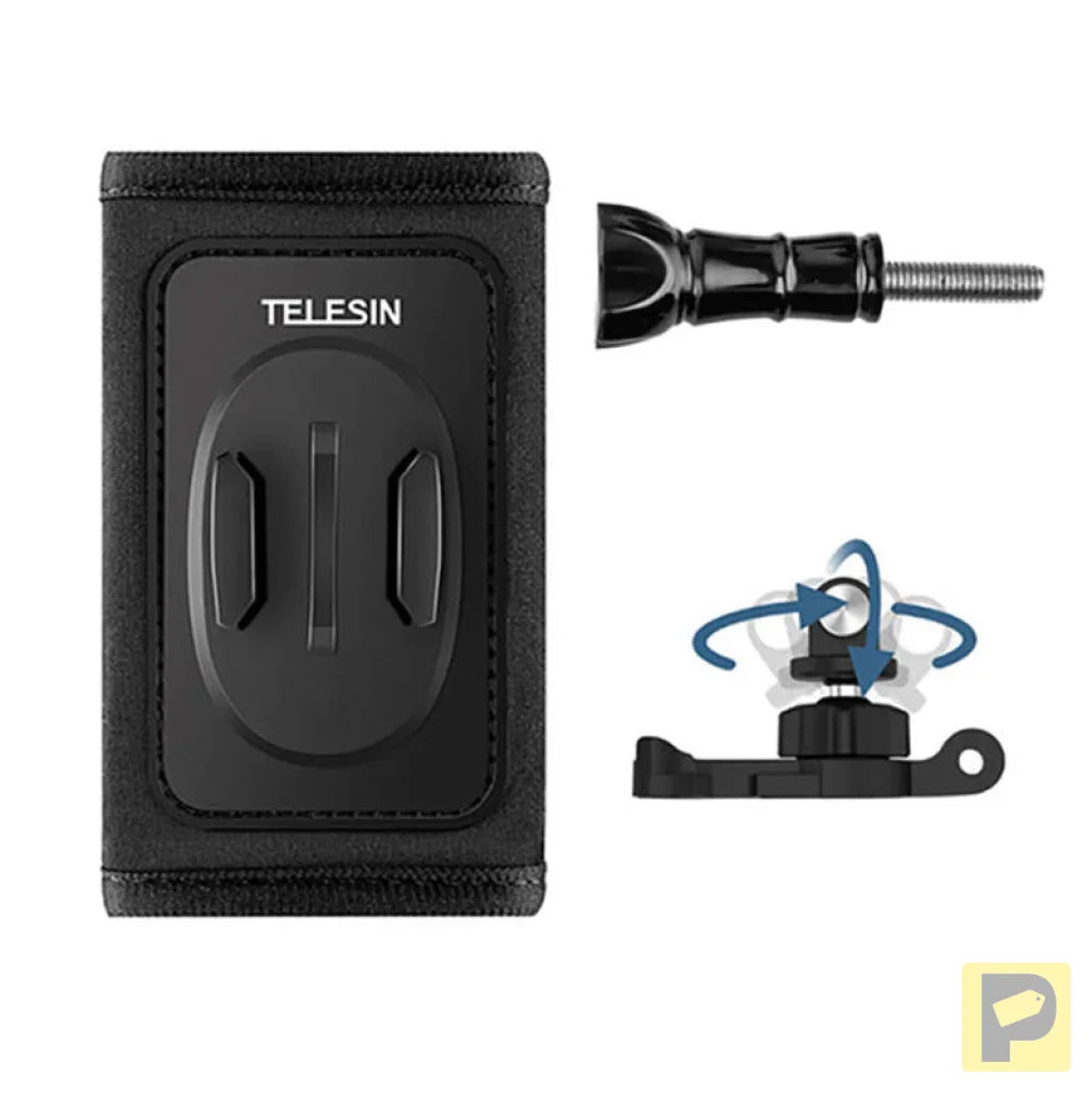 Telesin backpack strap mount with 360° J-hook mount for GoPro/Osmo Action (GP-BPM-005)