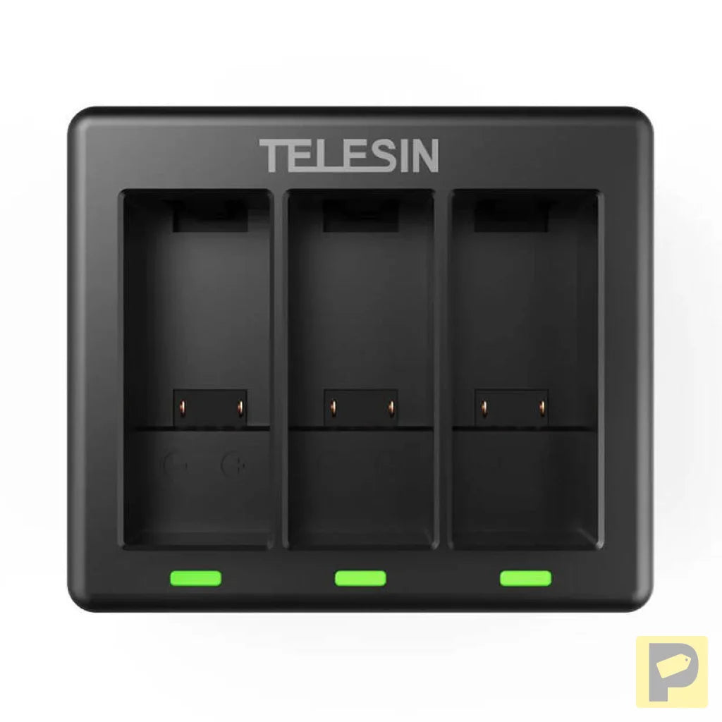 Telesin three-channel charger + 2 batteries for GoPro Hero 9 / 10 / 11 / 12 (GP-BTR-903-B)