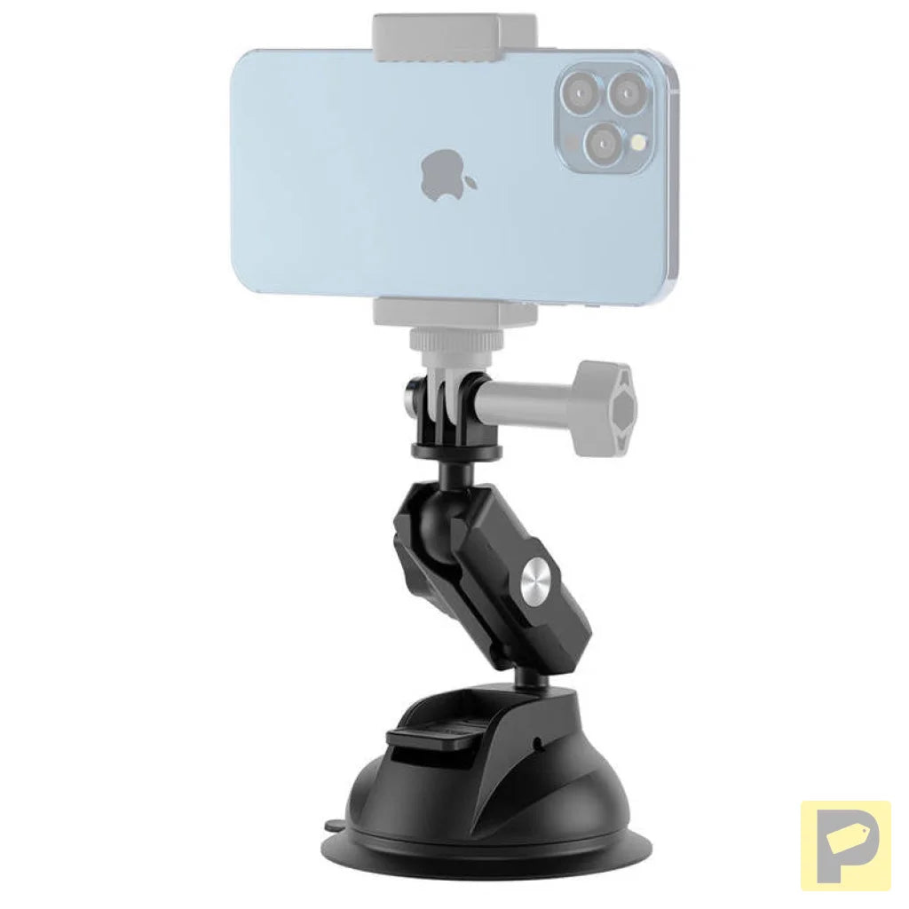 TELESIN Universal Suction Cup Holder with phone holder and action camera mounting TE-SUC-012