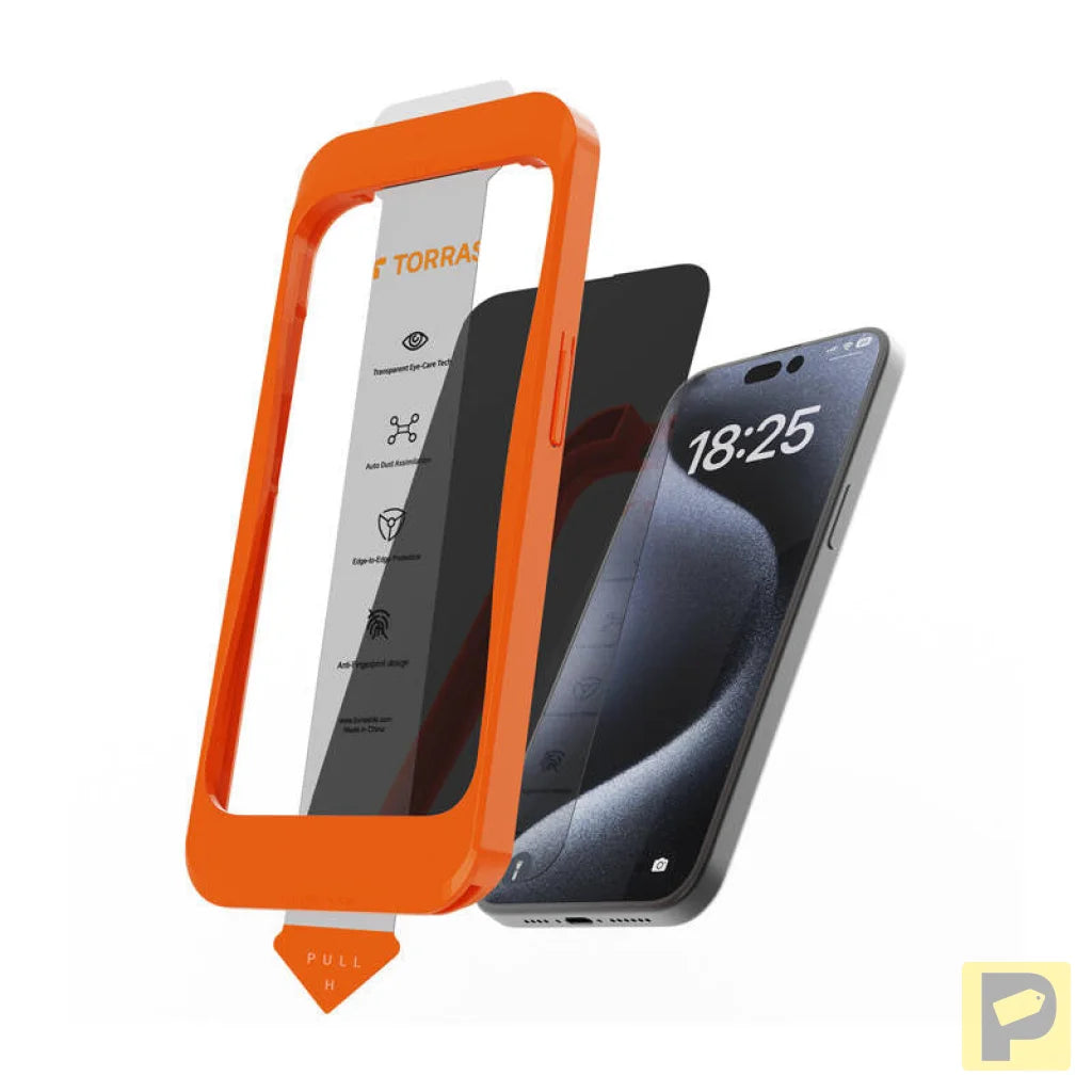 Torras Install Master tempered glass for iPhone 16