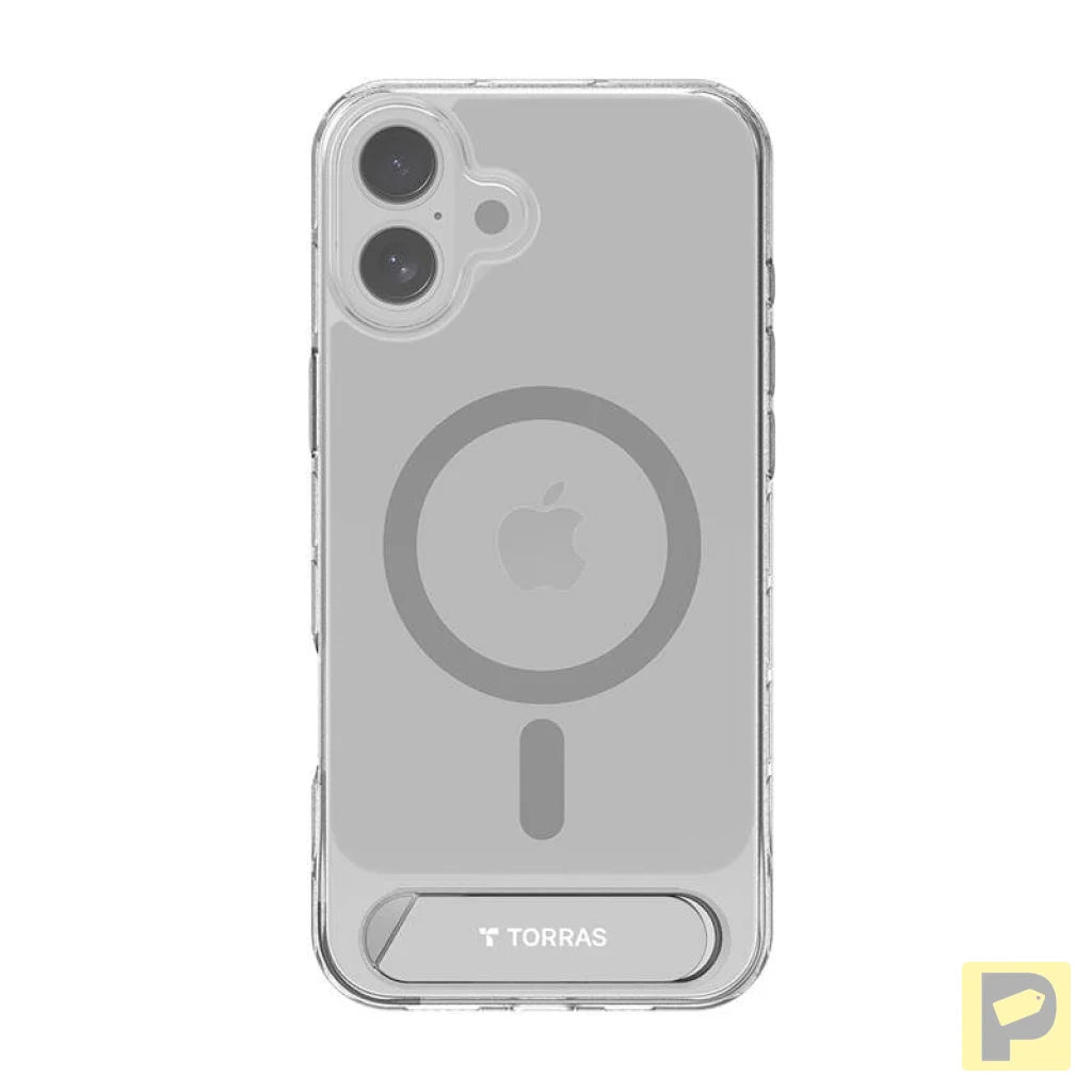 Torras Pstand Series Case for iPhone 16 (Transparent)