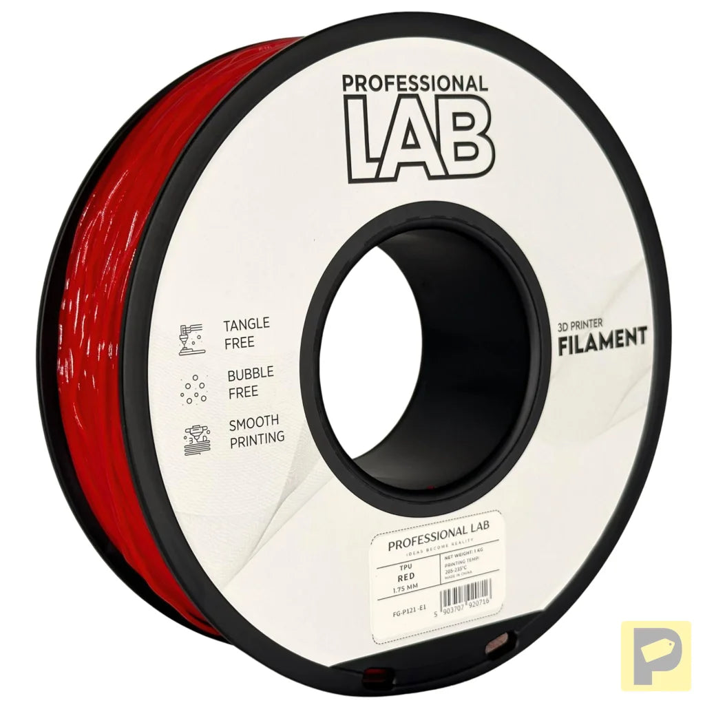 TPU is a flexible and wear-resistant filament, suitable for printing rubber-like parts such as seals, gaskets, cases, or flexible mounts. Requires low print speed and proper filament guidance.