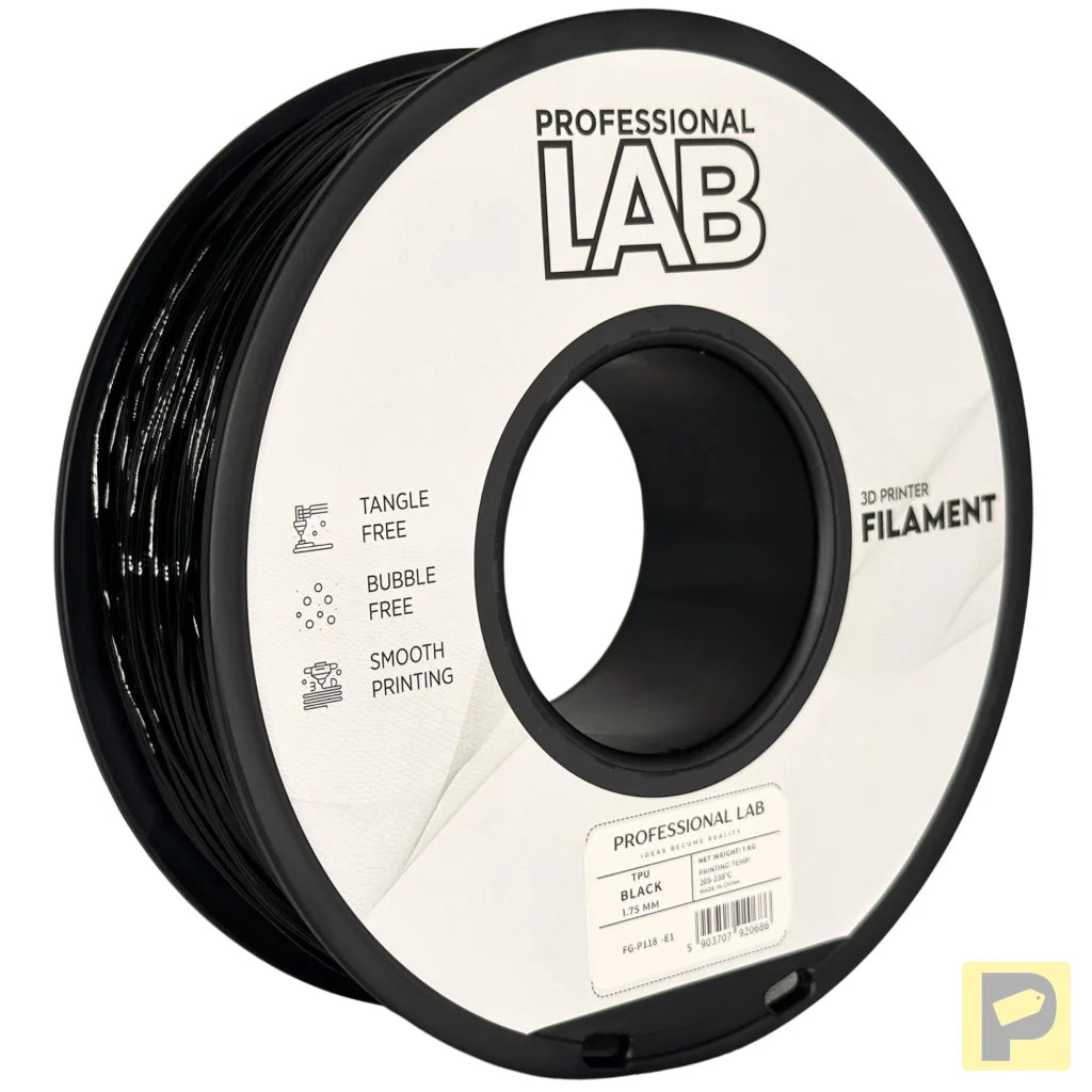 TPU is a flexible and wear-resistant filament, suitable for printing rubber-like parts such as seals, gaskets, cases, or flexible mounts. Requires low print speed and proper filament guidance.